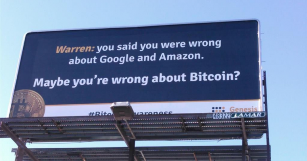 Bitcoin Mining Firm Trolls Warren Buffett with Billboards Outside His Office