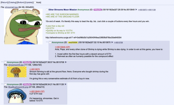 Drug Dealing and Shrimp Breeding: 4chan DApp Games Invade Ethereum Blockchain
