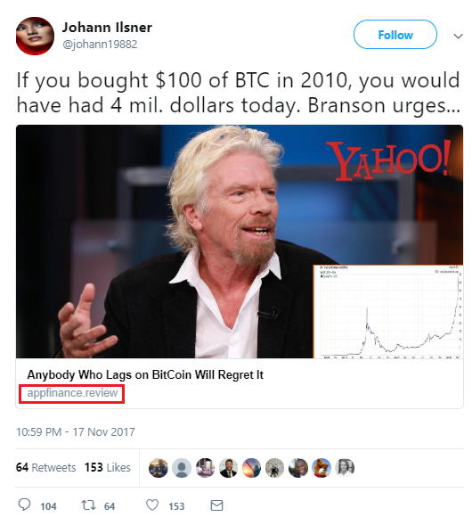 Bitcoin Scams Impersonating Me a ‘Worrying’ Trend, Says Billionaire Richard Branson