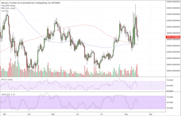 Bitcoin Price Drops Against Turkish Lira as Treasury Seeks to Calm Investors