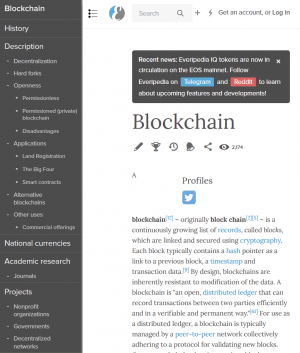 Wikipedia Rival Ditches Ethereum for EOS