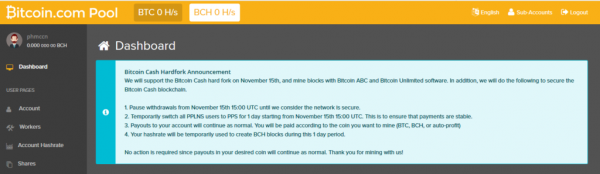 Bitcoin.com Mining Pool Directs All Hash to Bitcoin Cash ABC