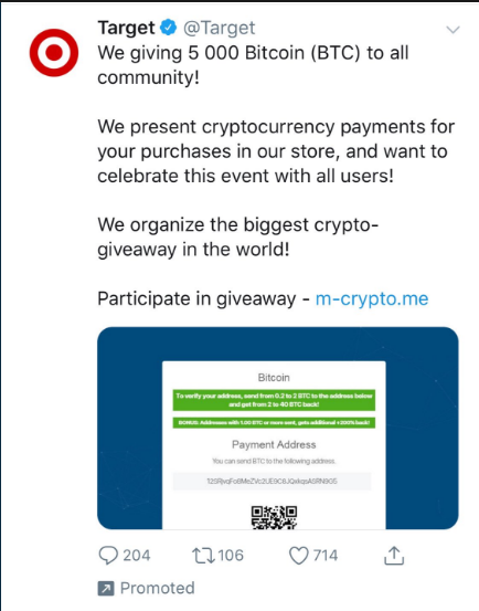 Twitter: Bitcoin Scammers Hack Retail Giant Target’s Verified Account