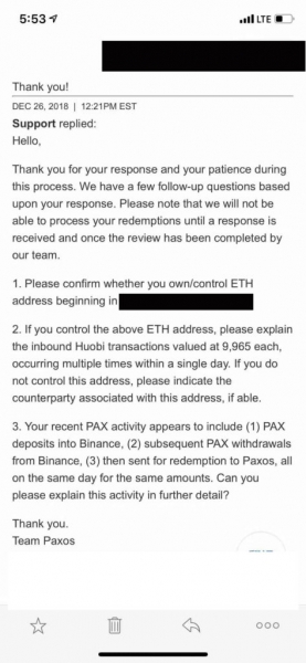 Paxos Standard Hassling Ethereum Traders Trying to Redeem Stablecoin PAX for Dollars