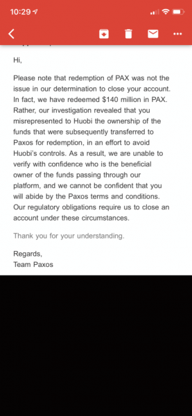 Paxos Standard Hassling Ethereum Traders Trying to Redeem Stablecoin PAX for Dollars