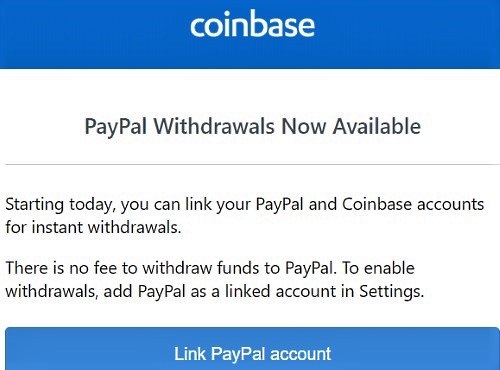 US Coinbase Customers Can Make Instant, Free Crypto-To-Cash Transfers to PayPal