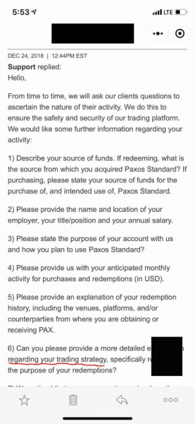 Paxos Standard Hassling Ethereum Traders Trying to Redeem Stablecoin PAX for Dollars